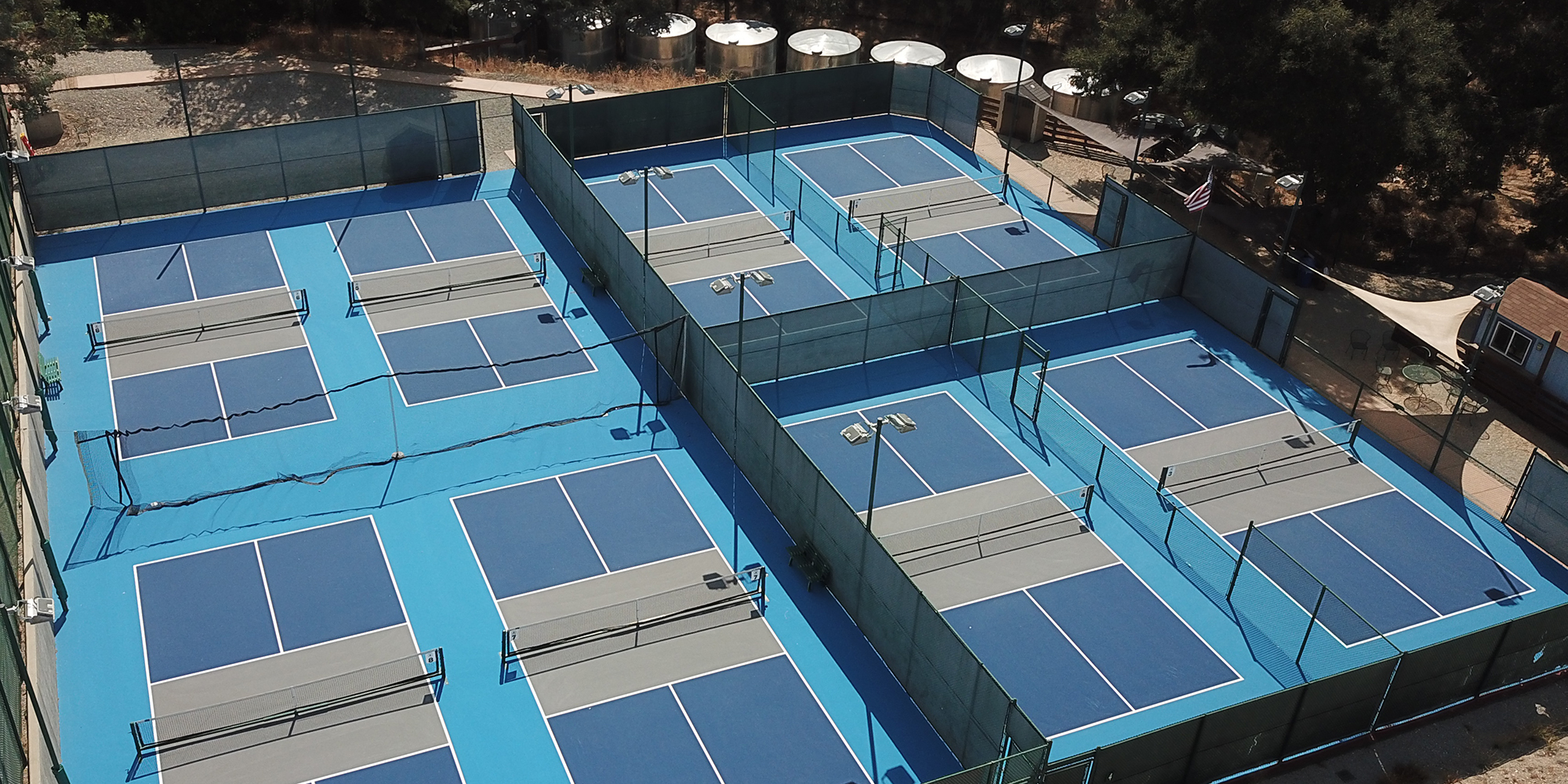 Eight lighted pickleball courts
